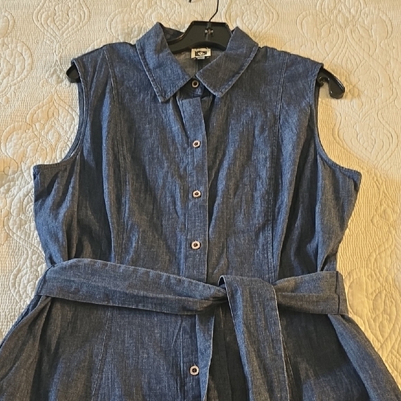 Anne Klein Dresses & Skirts - Anne Klein Sleeveless Shirt Midi Indigo Dress, Sz 12 NWT
